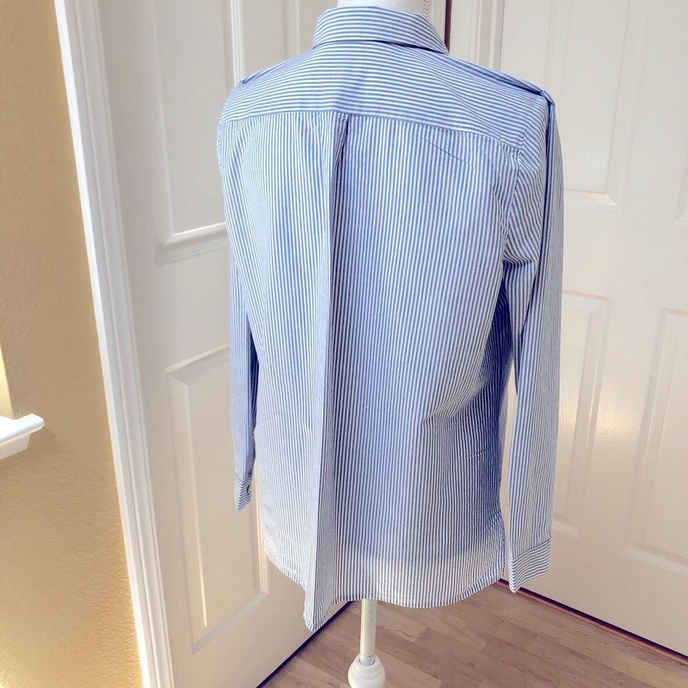 NWOT - J Jill Striped & Embroidered Blouse - Picture 4 of 8